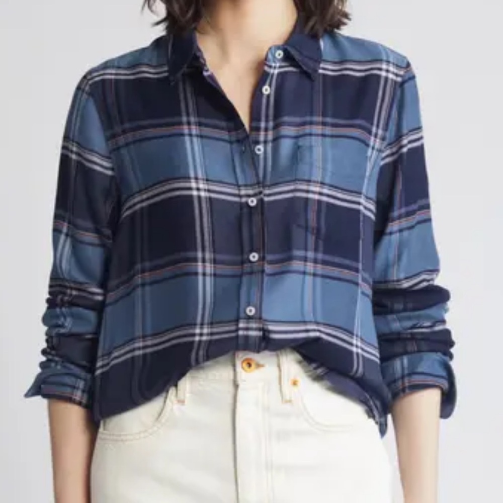 Caslon Blue Plaid Button-Up Shirt